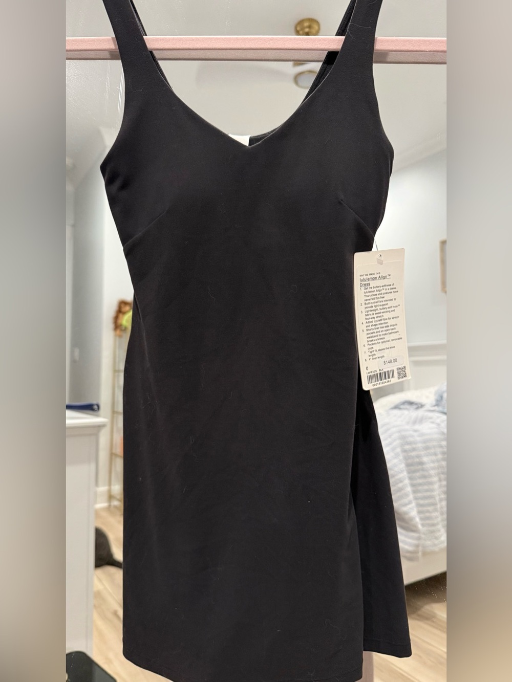 lululemon Black Sleeveless V-Neck Mini athletic Dress